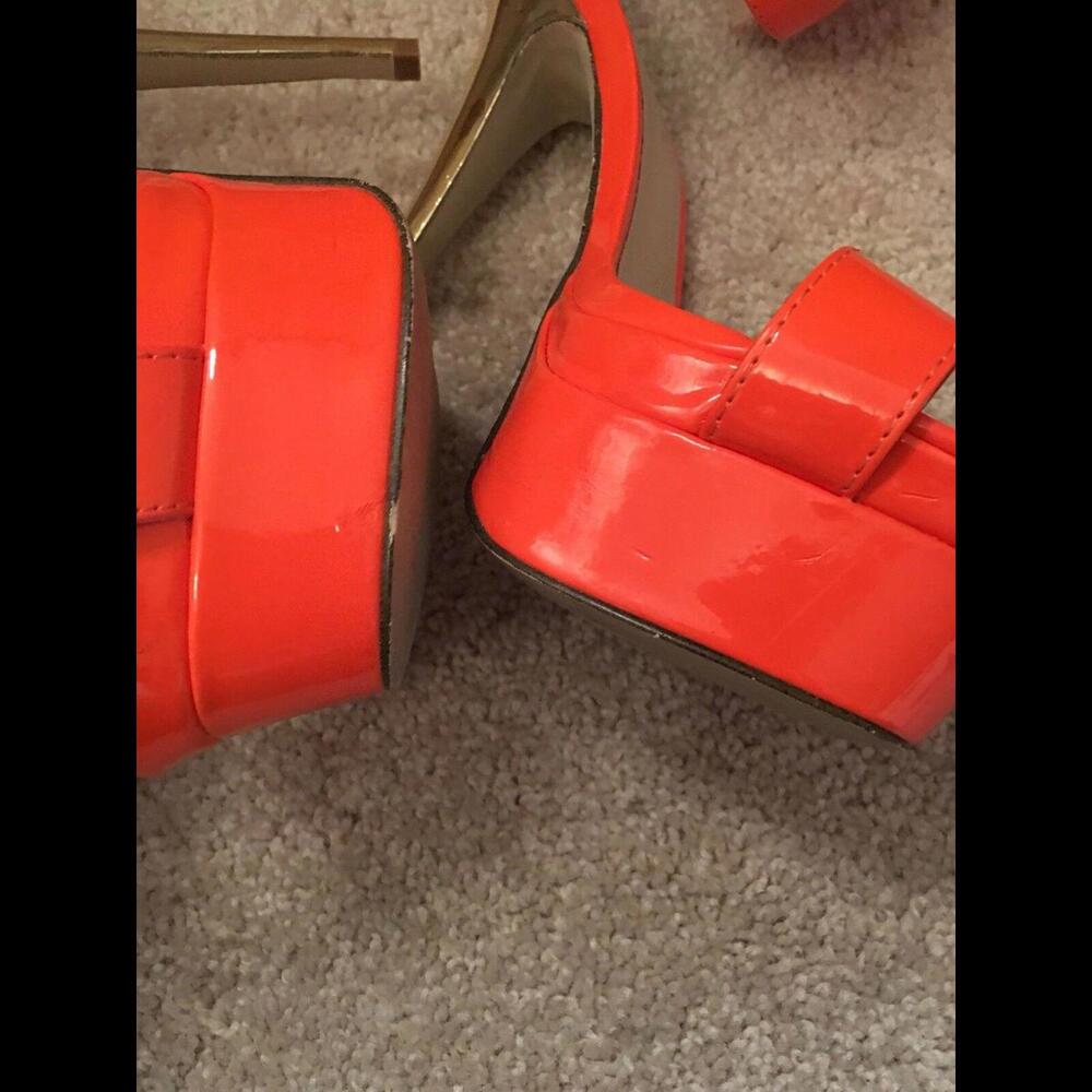 😎🧡Orange Shoedazzle 5.5 High Heels - Ankle Strap Shoes - Picture 8 of 12